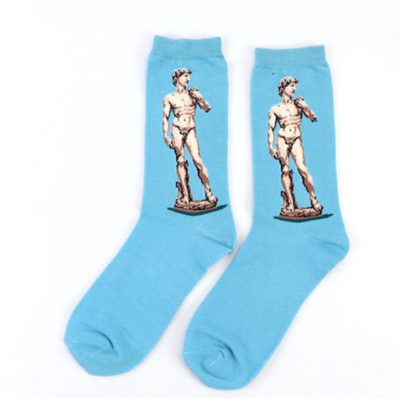 Michelangelo Statue Of David Patterned Unisex Socks - Picture 1 of 1